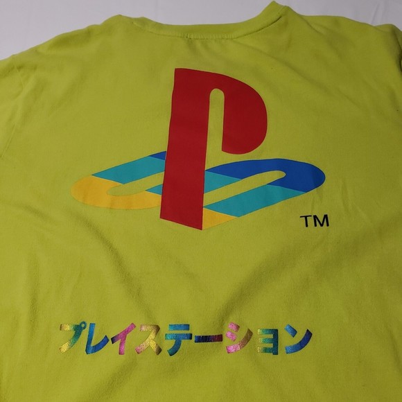 Men's Forever 21 PlayStation Loading T-Shirt  Metalic Rainbow Japanese Font - Picture 3 of 9